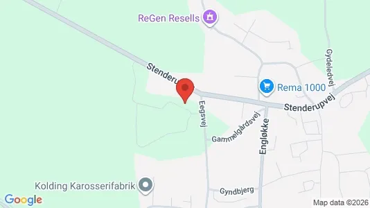 Lejligheder til leje i Kolding - kort over placeringen