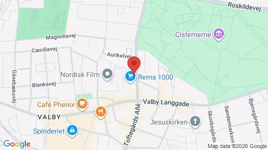 Lejligheder til leje i Valby - kort over placeringen