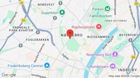 Lejligheder til leje i Nørrebro - kort over placeringen
