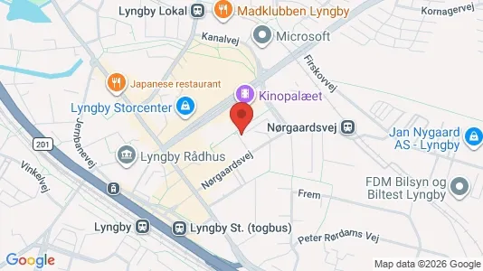 Lejligheder til leje i Kongens Lyngby - kort over placeringen