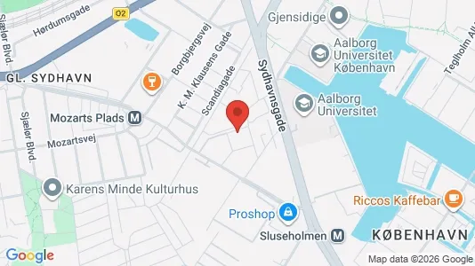 Lejligheder til leje i København SV - kort over placeringen