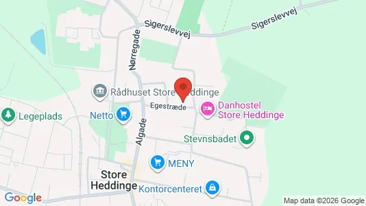 Lejligheder til salg i Store Heddinge - kort over placeringen