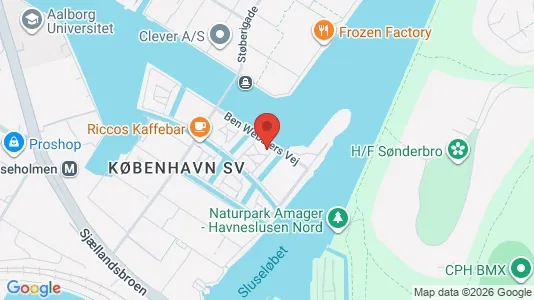 Værelser til leje i København SV - kort over placeringen