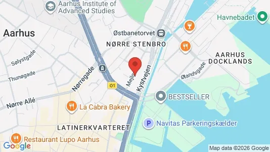 Lejligheder til salg i Århus C - kort over placeringen