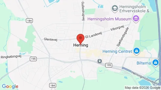 Huse til salg i Herning - kort over placeringen