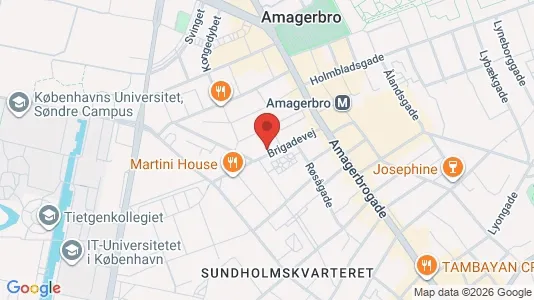 Andelsboliger til salg i København S - kort over placeringen