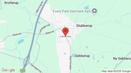 Huse til salg i Løsning - kort over placeringen