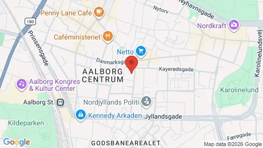Lejligheder til salg i Aalborg Centrum - kort over placeringen