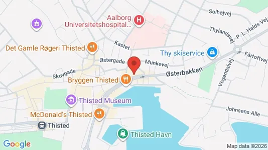 Lejligheder til salg i Thisted - kort over placeringen