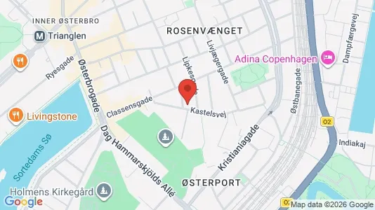Lejligheder til salg i Østerbro - kort over placeringen