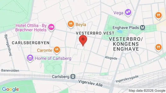Lejligheder til salg i Vesterbro - kort over placeringen