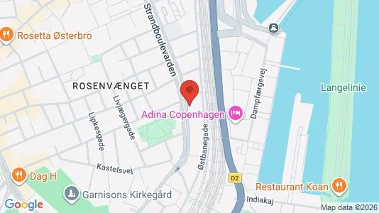 Lejligheder til salg i Østerbro - kort over placeringen