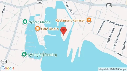 Lejligheder til salg i Nyborg - kort over placeringen