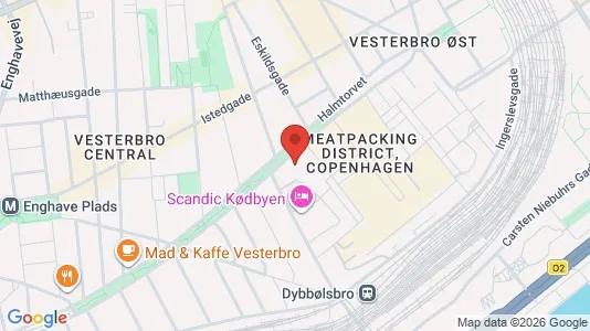 Lejligheder til salg i Vesterbro - kort over placeringen