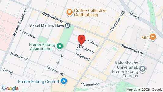 Andelsboliger til salg i Frederiksberg - kort over placeringen