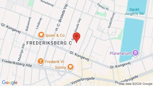 Andelsboliger til salg i Frederiksberg C - kort over placeringen