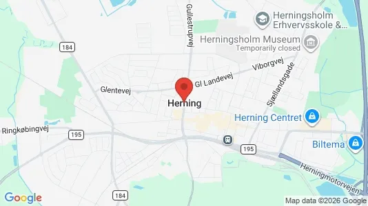 Huse til salg i Herning - kort over placeringen