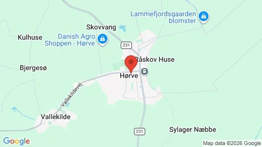 Huse til salg i Hørve - kort over placeringen