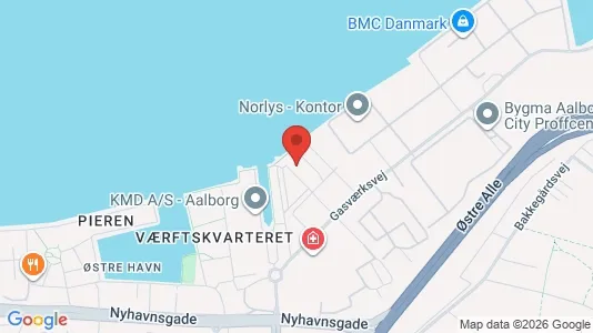 Lejligheder til salg i Aalborg Centrum - kort over placeringen