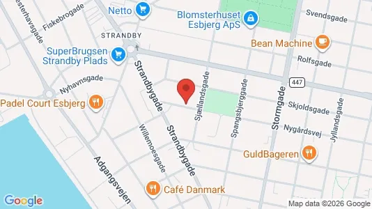 Lejligheder til salg i Esbjerg Centrum - kort over placeringen