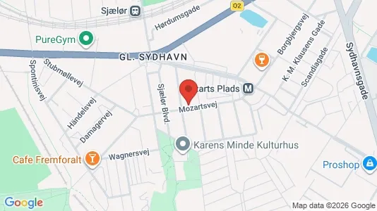 Lejligheder til salg i København SV - kort over placeringen