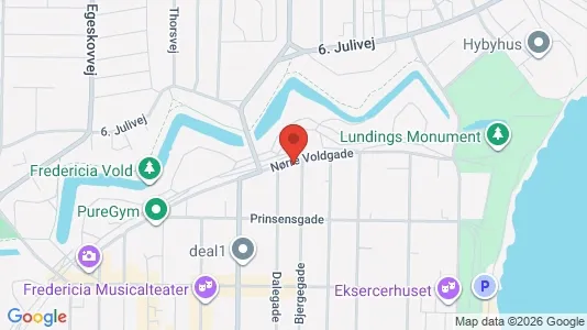 Lejligheder til leje i Fredericia - kort over placeringen