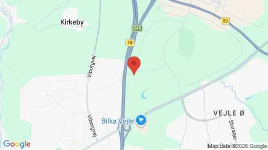 Rækkehuse til salg i Vejle Centrum - kort over placeringen