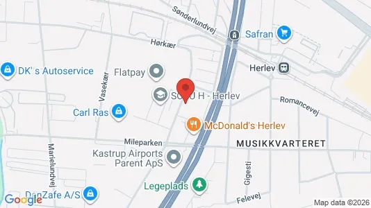 Lejligheder til leje i Herlev - kort over placeringen
