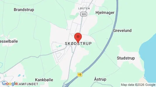 Huse til salg i Skødstrup - kort over placeringen