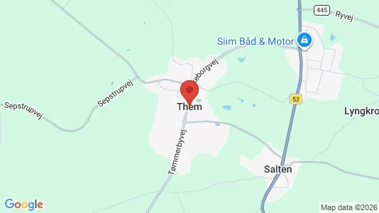 Huse til salg i Them - kort over placeringen