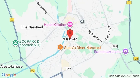 Huse til salg i Næstved - kort over placeringen