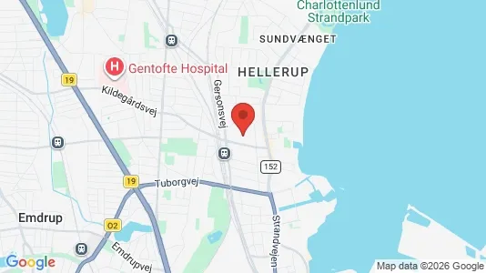 Lejligheder til leje i Hellerup - kort over placeringen