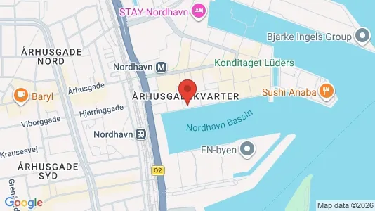 Lejligheder til salg i Nordhavn - kort over placeringen