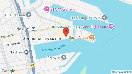 Lejligheder til salg i Nordhavn - kort over placeringen