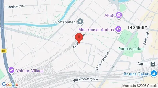 Lejligheder til leje i Århus C - kort over placeringen