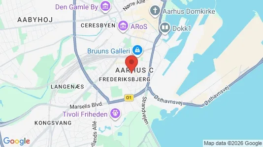 Lejligheder til leje i Århus C - kort over placeringen
