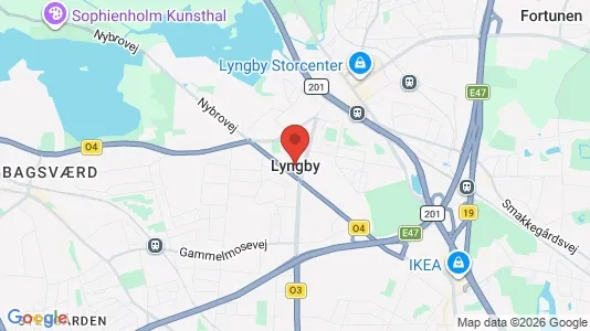 Lejligheder til salg i Kongens Lyngby - kort over placeringen