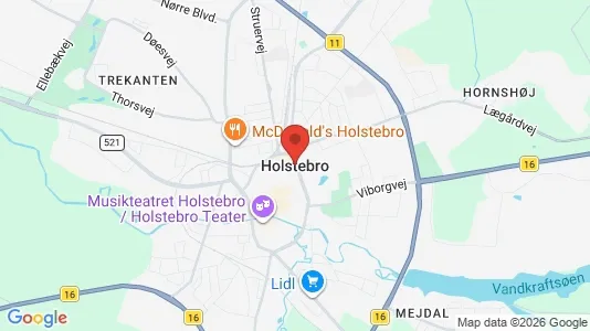 Lejligheder til leje i Holstebro - kort over placeringen