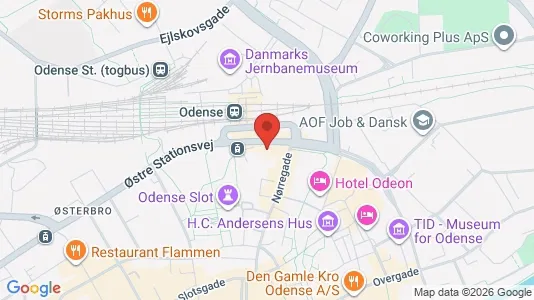 Lejligheder til leje i Odense C - kort over placeringen