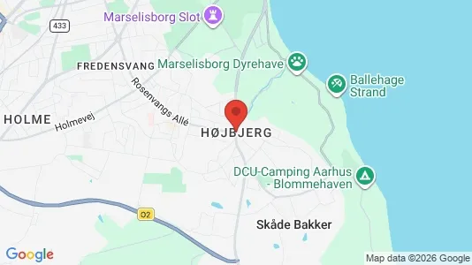 Huse til salg i Højbjerg - kort over placeringen