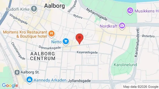 Lejligheder til salg i Aalborg Centrum - kort over placeringen