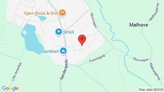 Andelsboliger til salg i Gjern - kort over placeringen