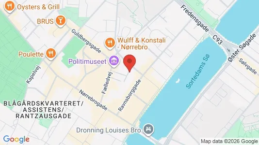 Andelsboliger til salg i Nørrebro - kort over placeringen