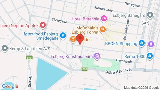 Lejligheder til salg i Esbjerg Centrum - kort over placeringen