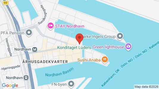 Lejligheder til salg i Nordhavn - kort over placeringen