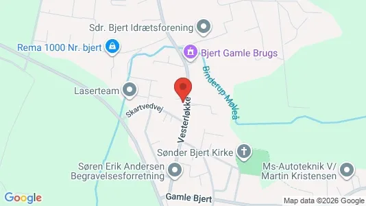 Lejligheder til leje i Bjert - kort over placeringen