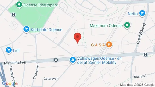 Lejligheder til leje i Odense V - kort over placeringen