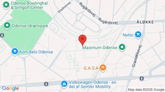 Lejligheder til leje i Odense V - kort over placeringen