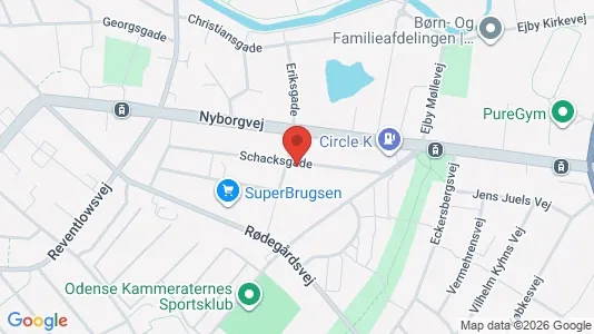 Lejligheder til leje i Odense C - kort over placeringen