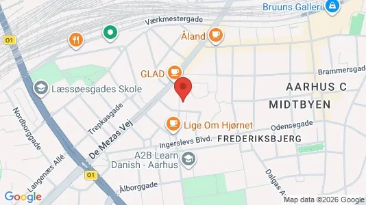 Lejligheder til leje i Århus C - kort over placeringen